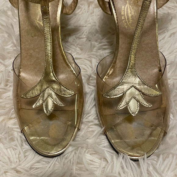 Vintage gold heeled shoes - Picture 2 of 11